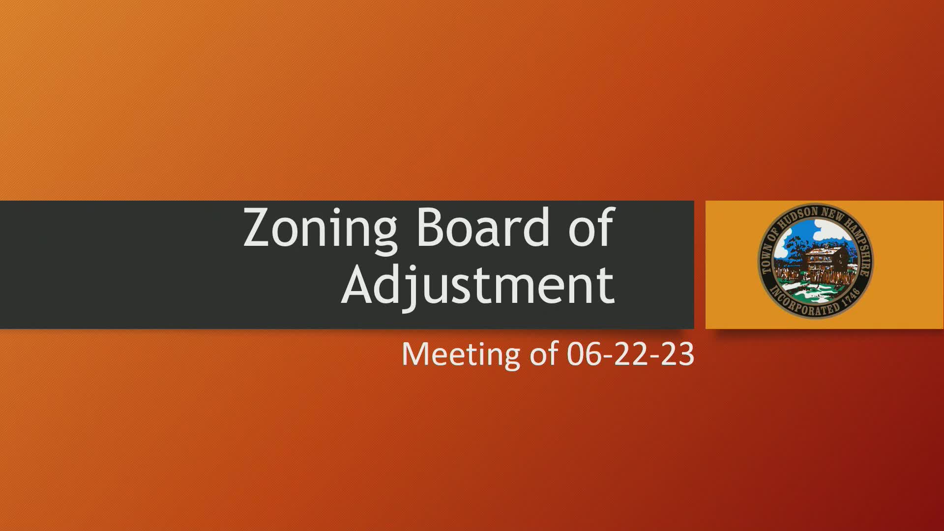 Navigate to Zoning Board of Adjustment Meeting of 06-22-2023