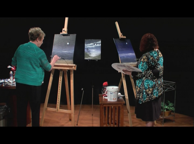 Thumbnail image for Lucy's Big Beautiful World of Painting - Night Beach Sene