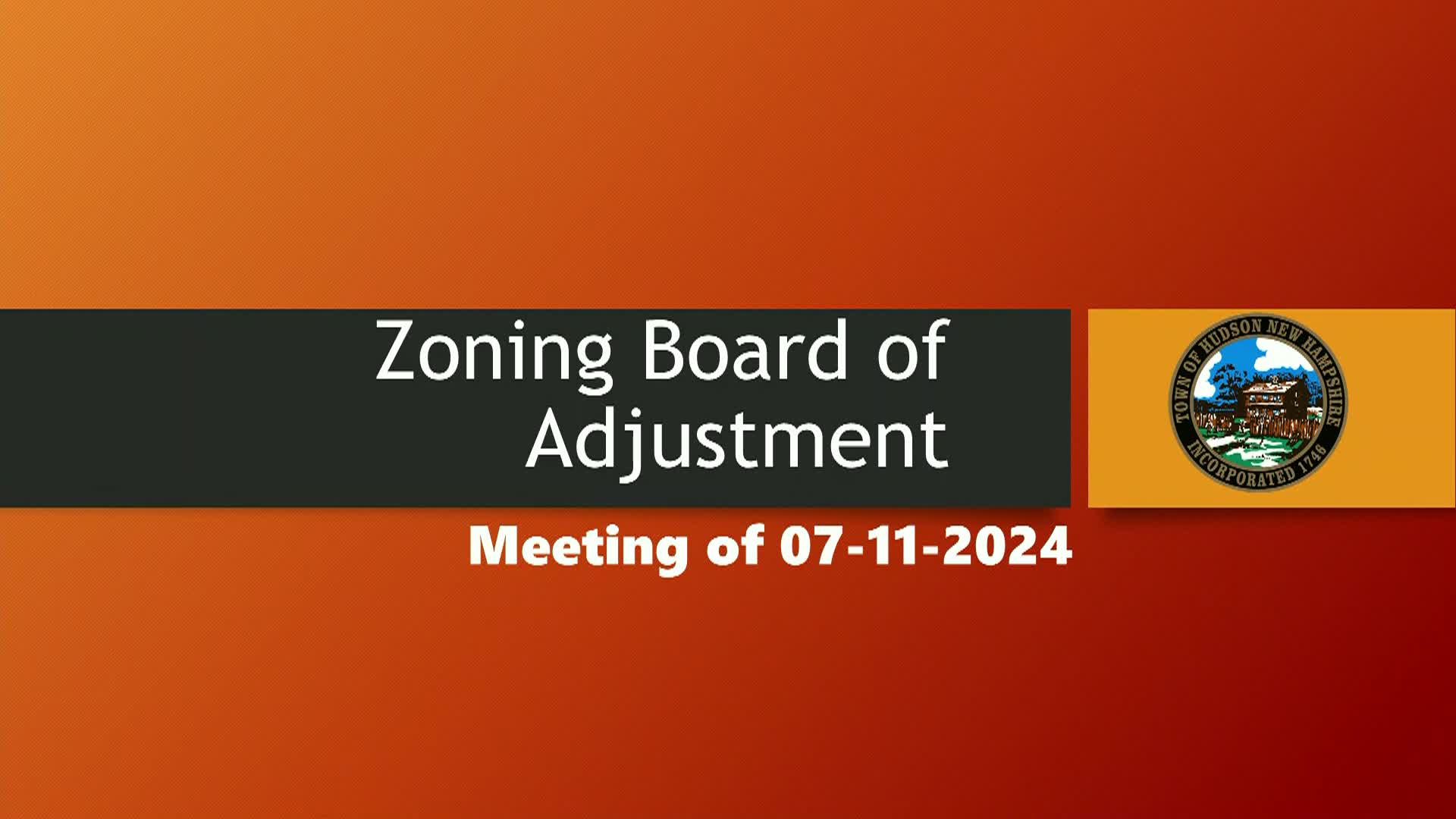 Navigate to Zoning Board of Adjustment Meeting of 07-11-24