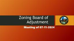 Navigate to Zoning Board of Adjustment Meeting of 07-11-24