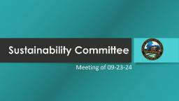 Navigate to Sustainability Committee Meeting of 09-23-24