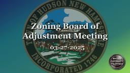 Navigate to Zoning Board of Adjustment Meeting - 03-27-2025