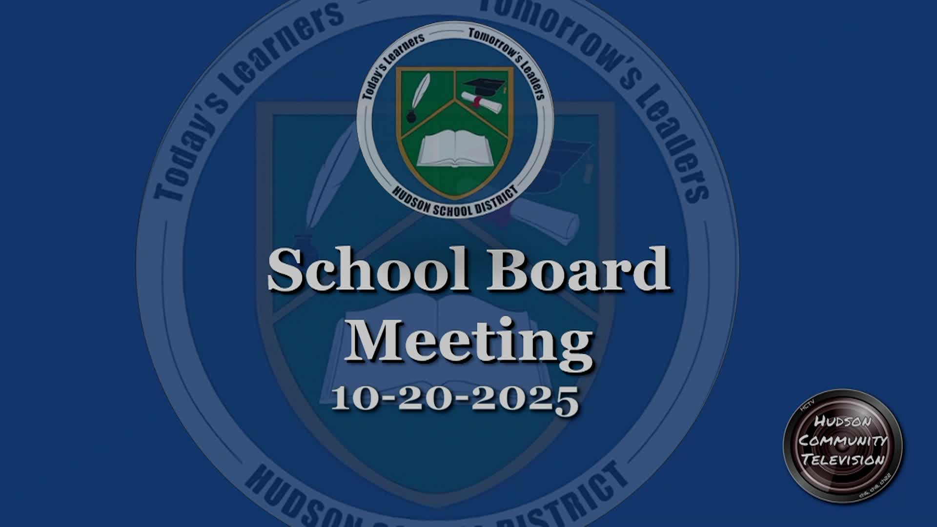 School Board Meeting of 10-20-25