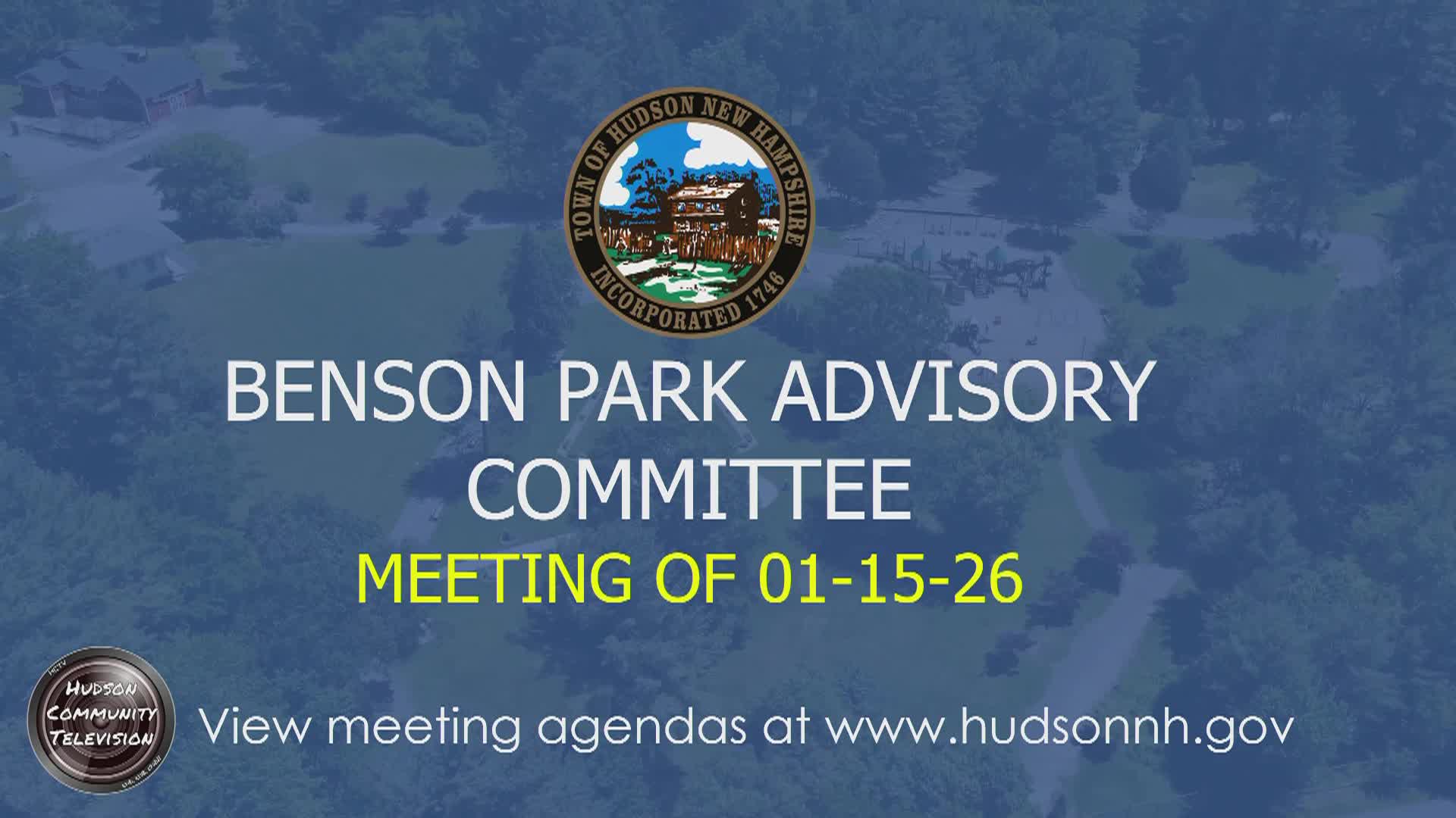 Thumbnail image for Benson Park Committee Meeting of 01-15-26