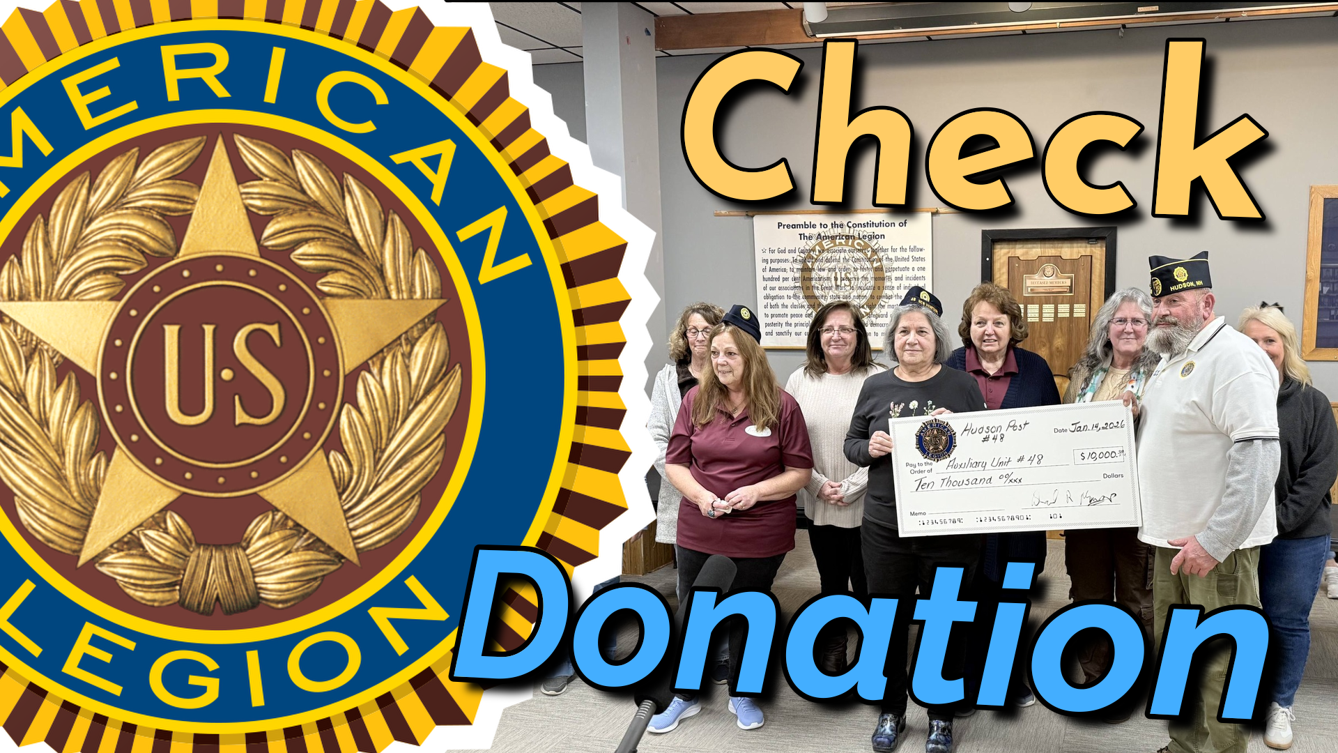 Thumbnail image for American Legion Check Donation 01-14-26