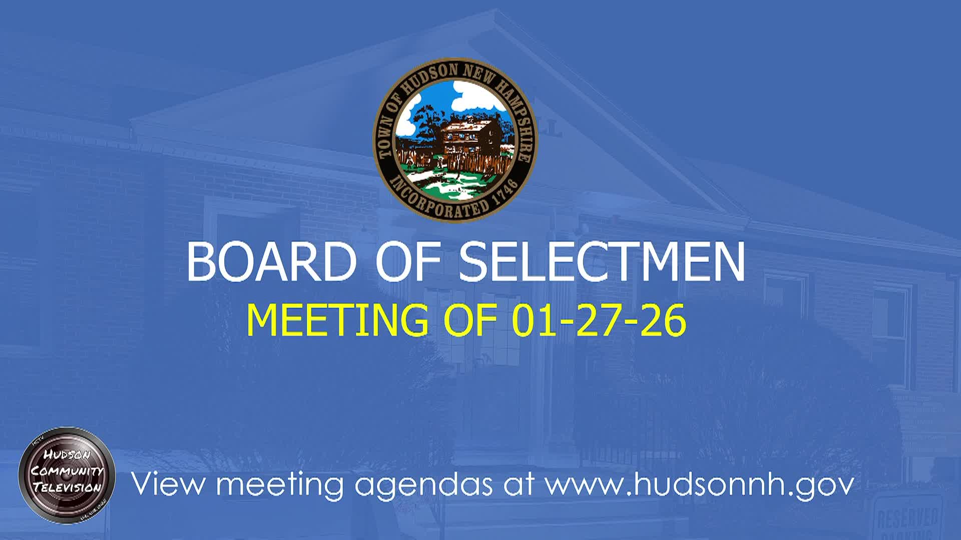 Thumbnail image for Board of Selectmen Meeting of 01-27-26