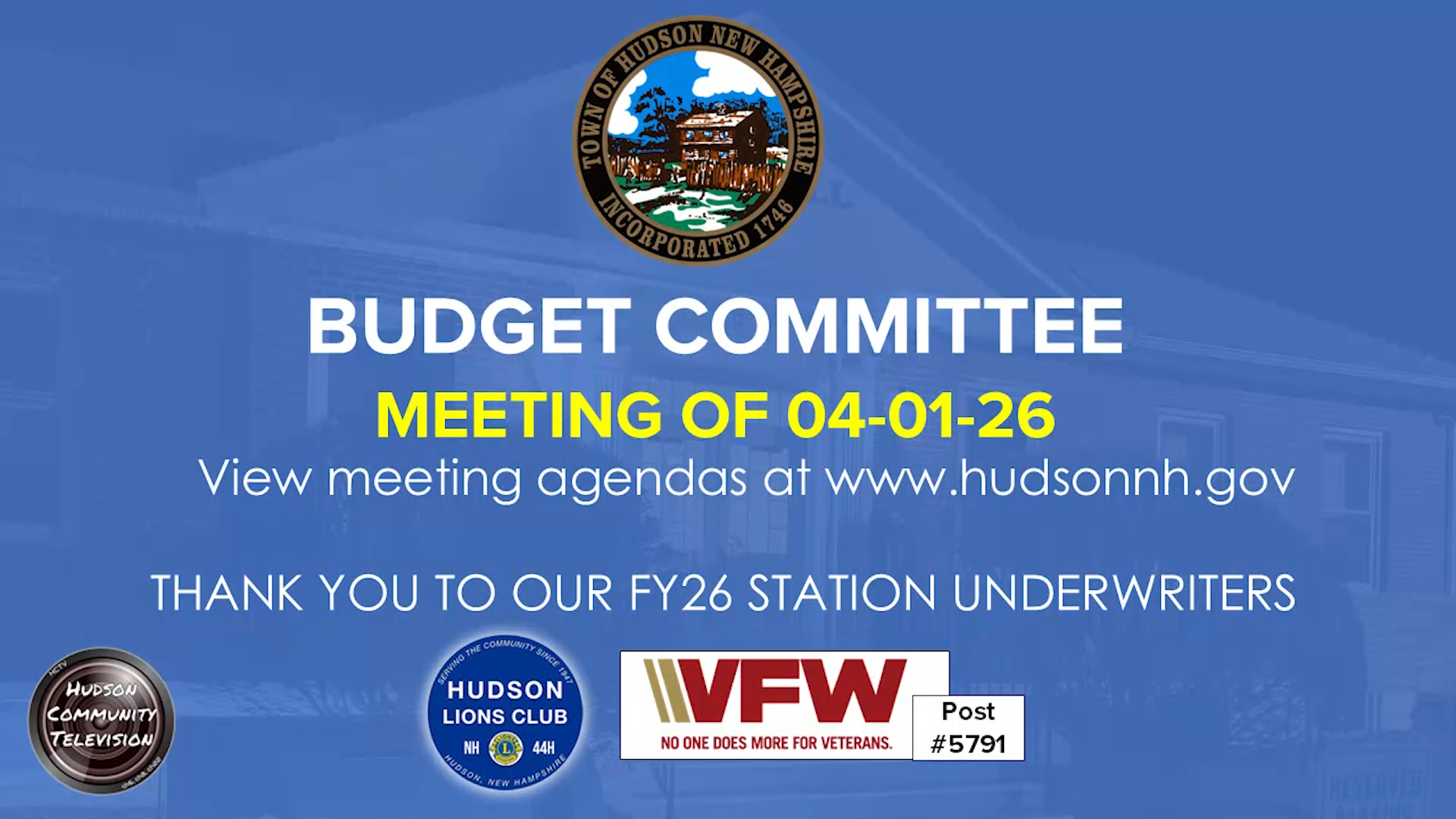 Thumbnail image for Budget Committee Meeting of 04-01-26