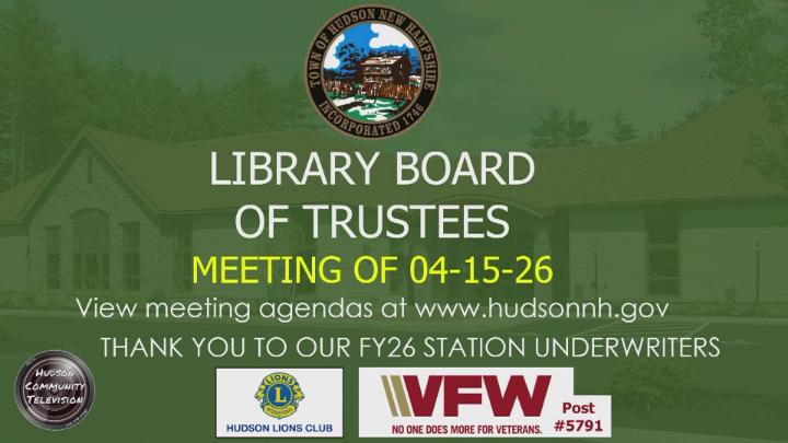 Thumbnail image for Library Trustees Meeting of 04-15-26