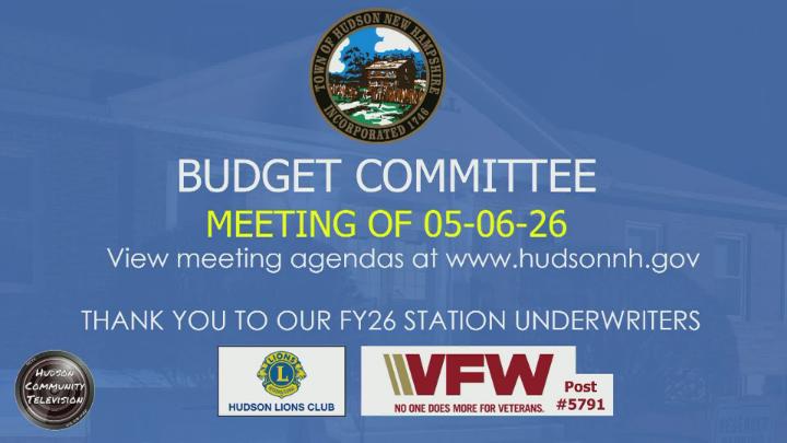 Thumbnail image for Budget Committee Meeting of 05-06-26