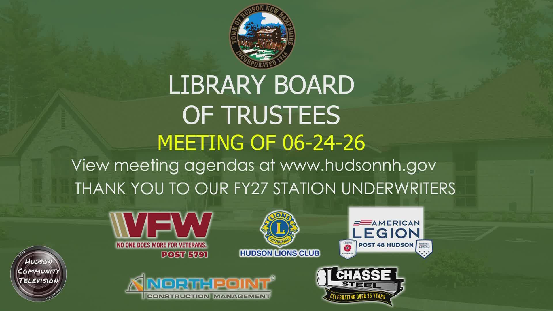 Thumbnail image for Library Trustees Meeting of 06-24-26