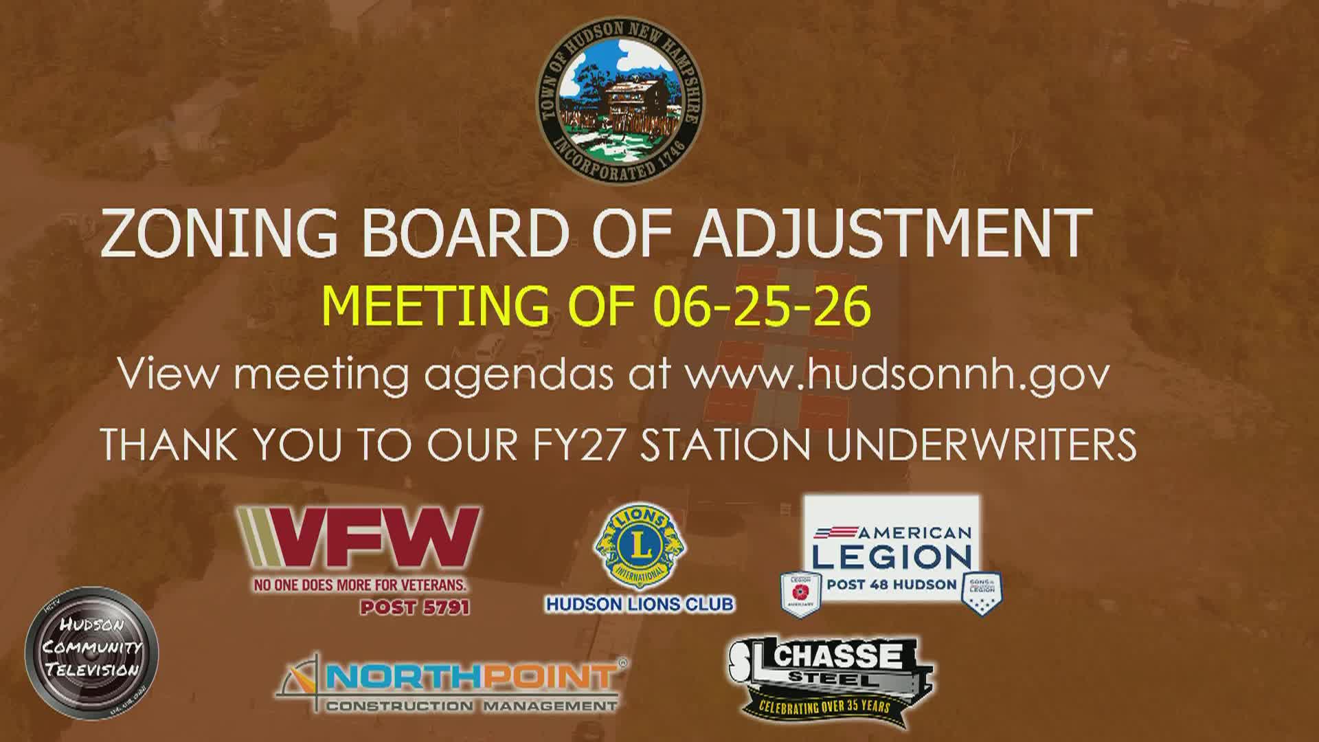Thumbnail image for Zoning Board of Adjustment Meeting of 06-25-26