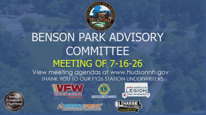 Thumbnail image for Benson Park Advisory Committee Meeting of 07-16-26