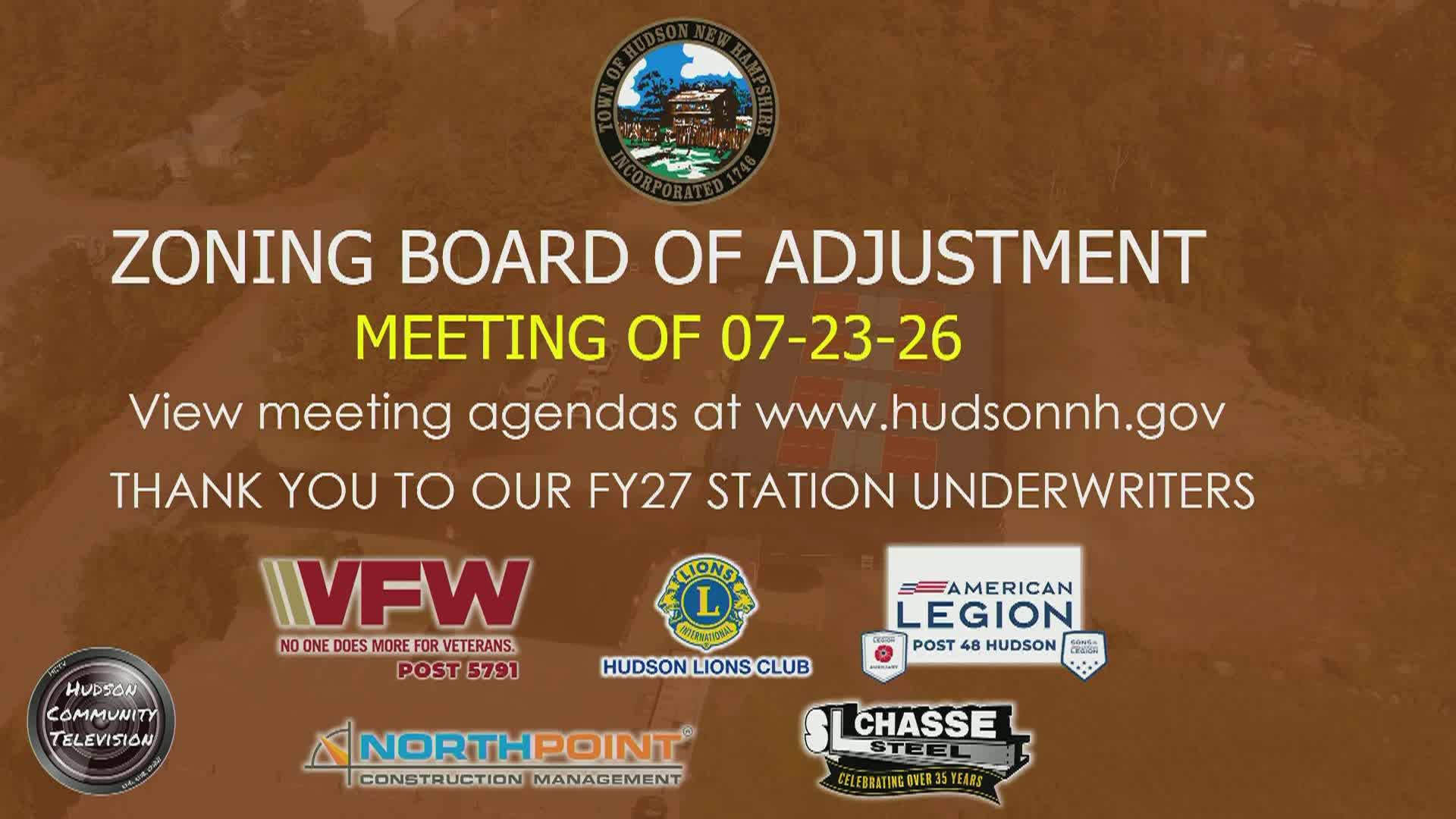 Thumbnail image for Zoning Board of Adjustment Meeting of 07-23-26