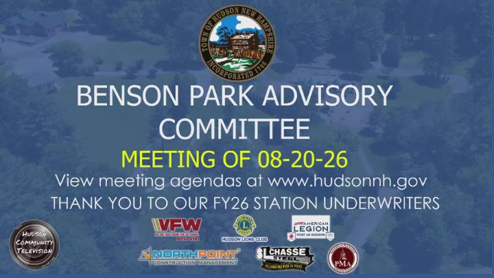 Thumbnail image for Benson Park Advisory Committee Meeting of 08-20-26