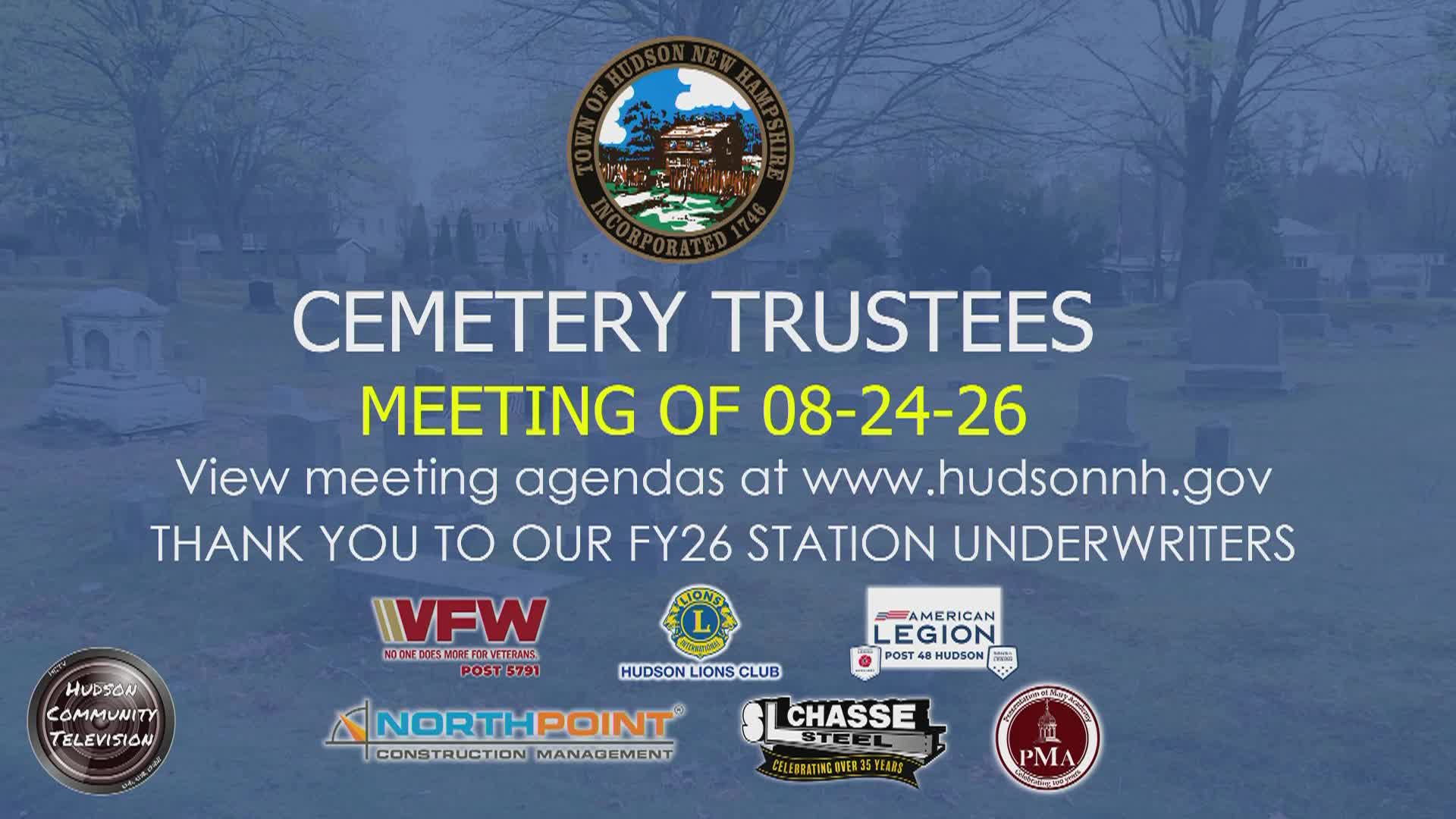 Thumbnail image for Cemetery Trustees Meeting of 08-24-26