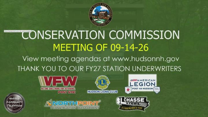 Thumbnail image for Conservation Commission Meeting of 09-14-26