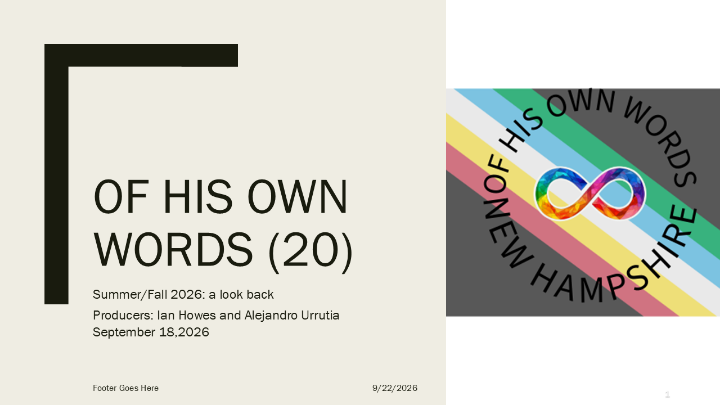 Thumbnail image for Of His Own Words Autism Awareness with Ian Howes Pt. 20