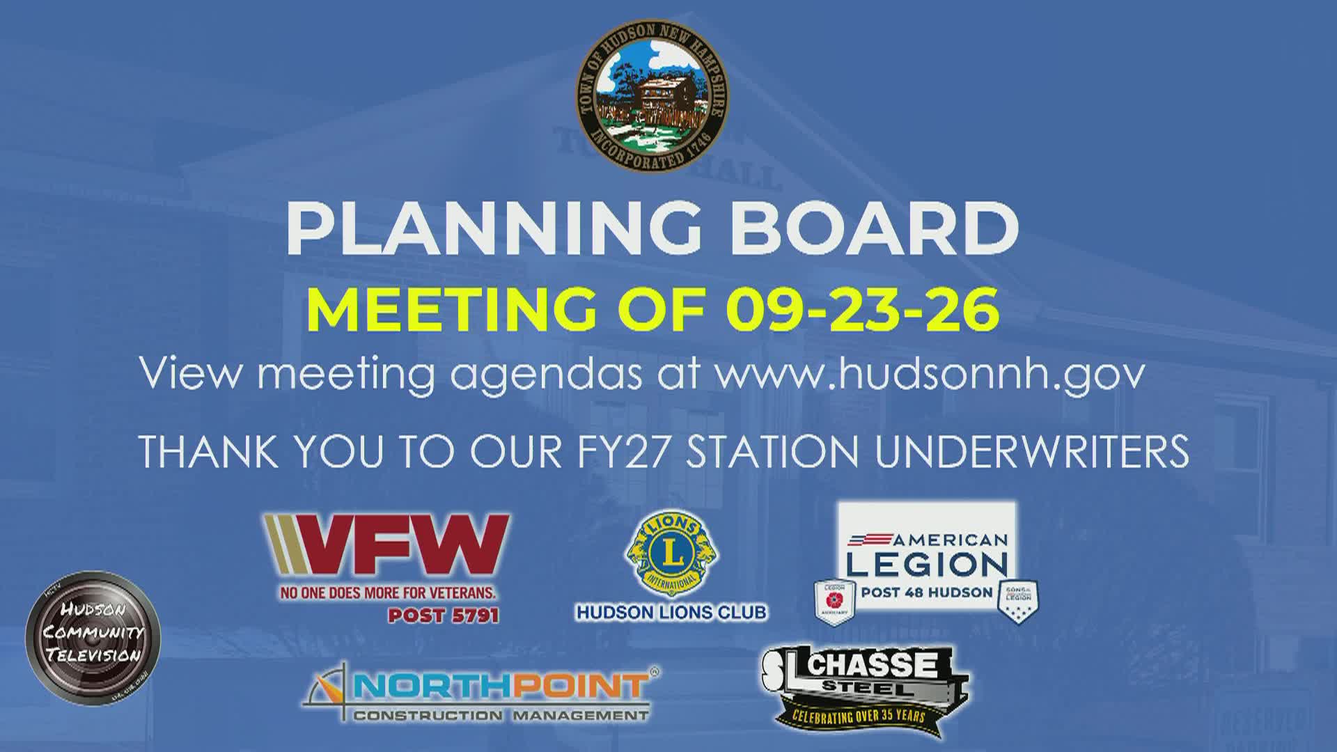 Thumbnail image for Planning Board Meeting of 09-23-26