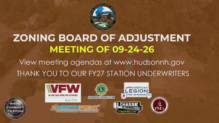 Thumbnail image for Zoning Board of Adjustment Meeting of 09-24-26