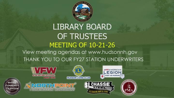 Thumbnail image for Library Trustees Meeting of 10-21-26