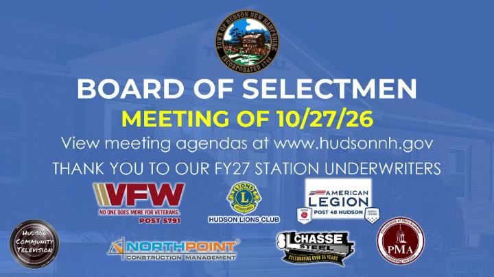 Thumbnail image for Board of Selectmen Meeting of 10-27-26